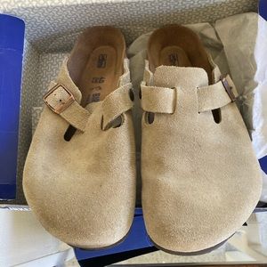 Birkenstock Boston soft footbed suede taupe